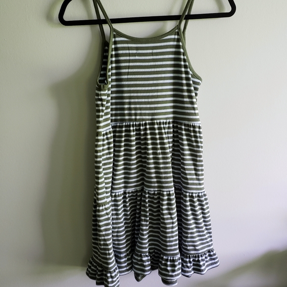 Wild Fable Olive Green Stripe Tier Ruffle Dress - Picture 4 of 5